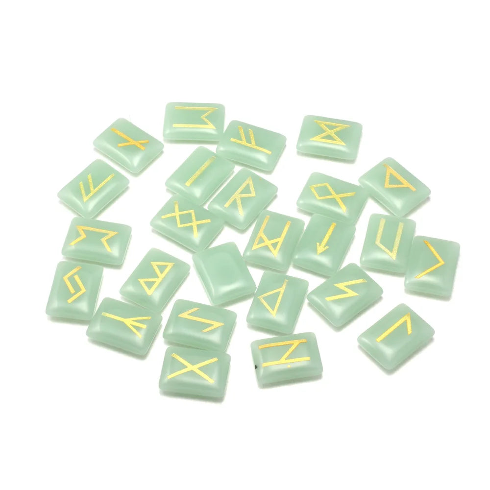 Jade Natural Stone Viking Rectangle Runes For Sale Online | Green Witch Creations