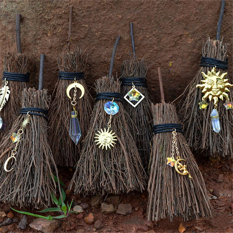 Gold Charm Mini Brooms For Sale | Green Witch Creations