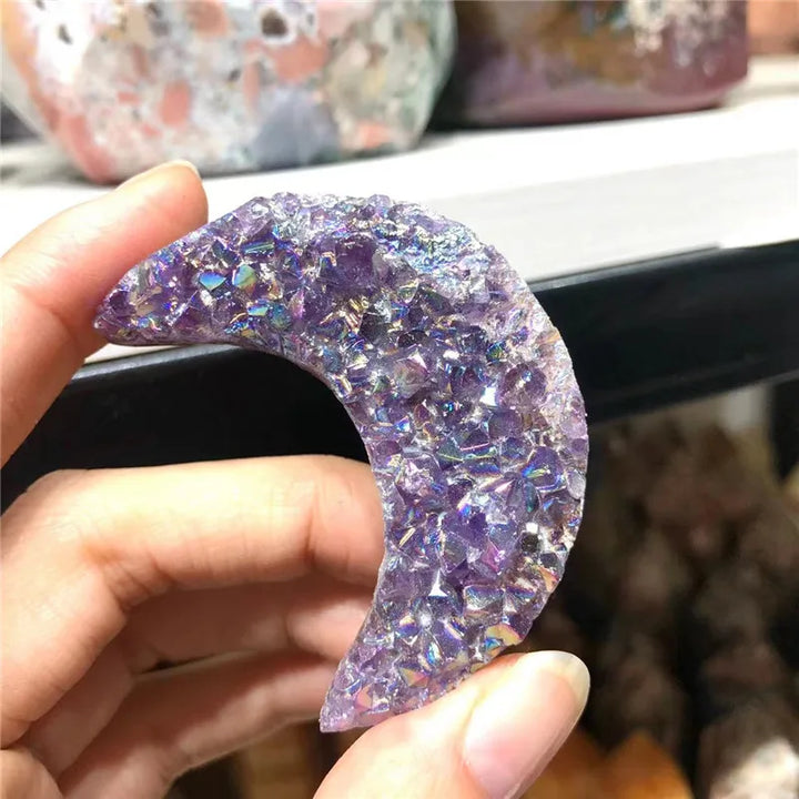 Amethyst Druzy Crescent Moon | Green Witch Creations