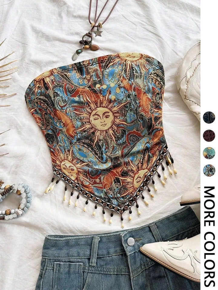 Hippie Boho Su Moon Tube Top