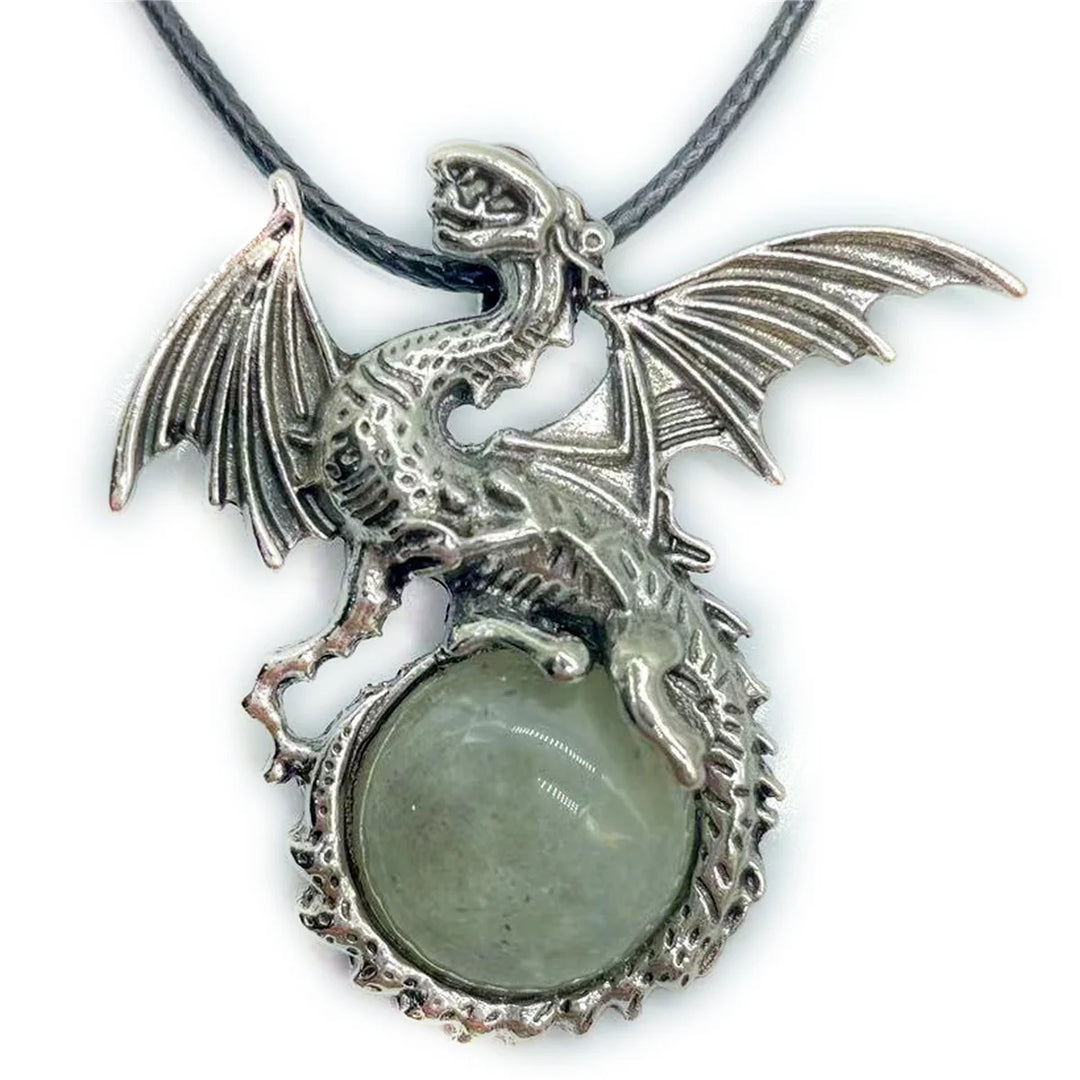 Labradorite Crystal Dragon Necklace