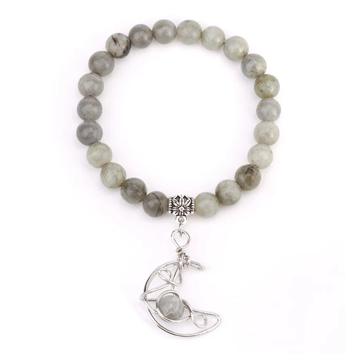 Labradorite Crystal Moon Bead Bracelets
