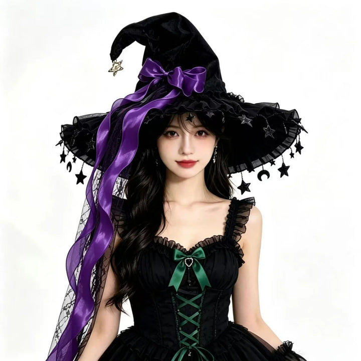 Lace Velvet Witch Hat