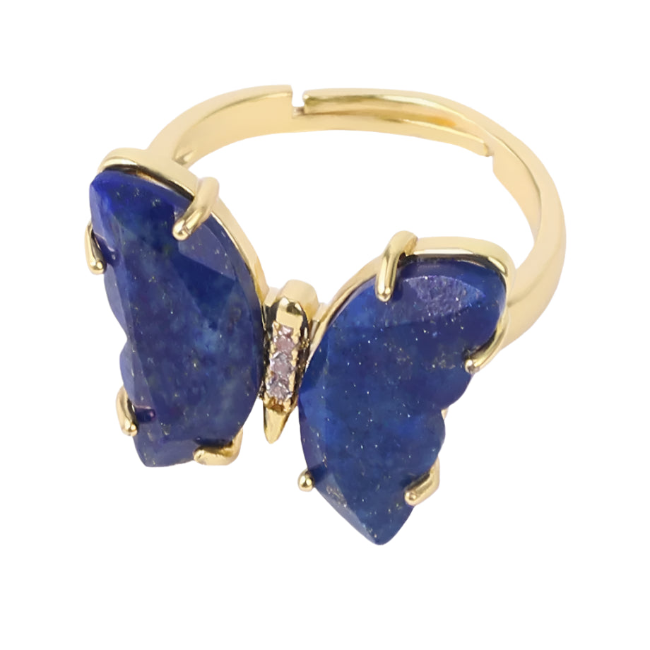 Lapis Lazuli Butterfly Gold Rings