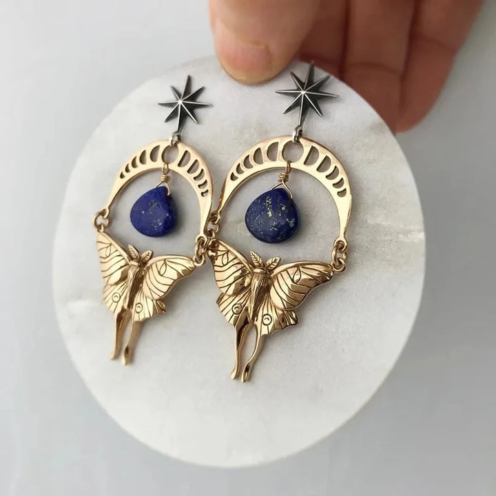 Lapis Lazuli Gold Butterfly Earrings