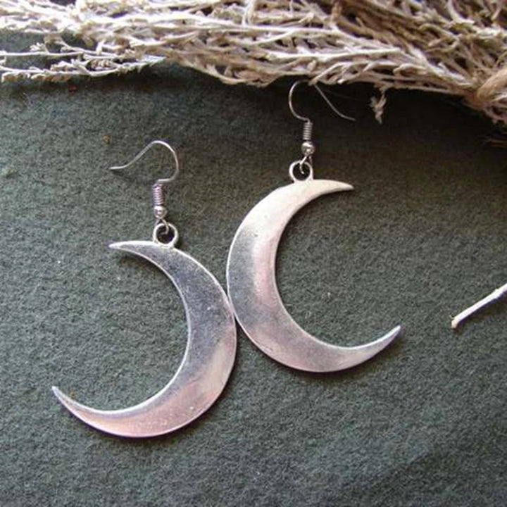 Crescent Moon Silver Earrings