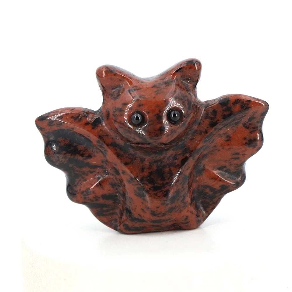 Mahogany Obsidian Crystal Bat Statues
