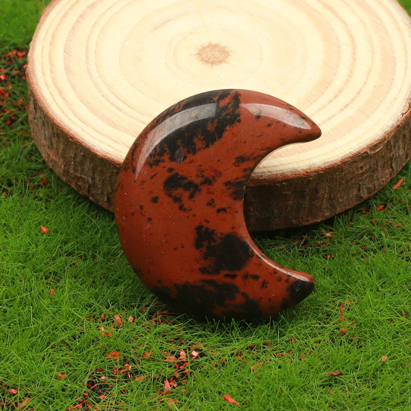 Mahogany Obsidian Crystal Moon