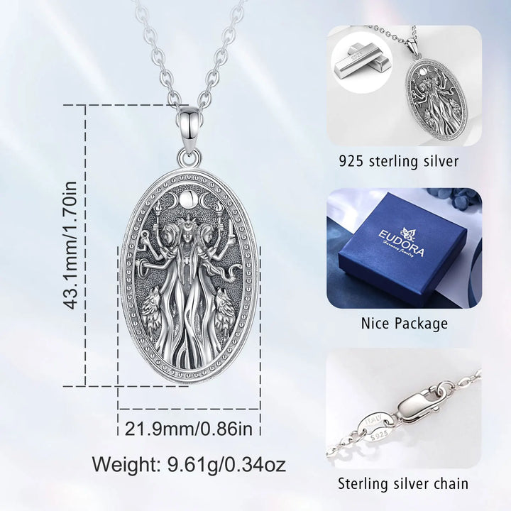 Maiden Mother Crone Sterling Silver Necklace