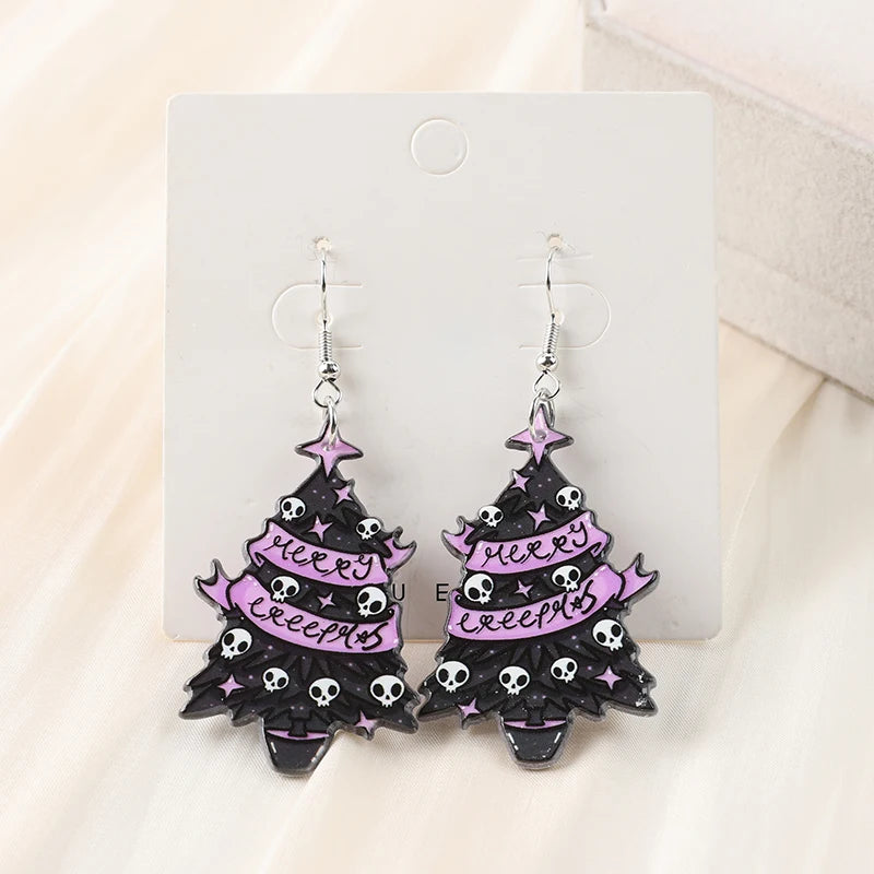 Merry Creepmas Tree Earrings