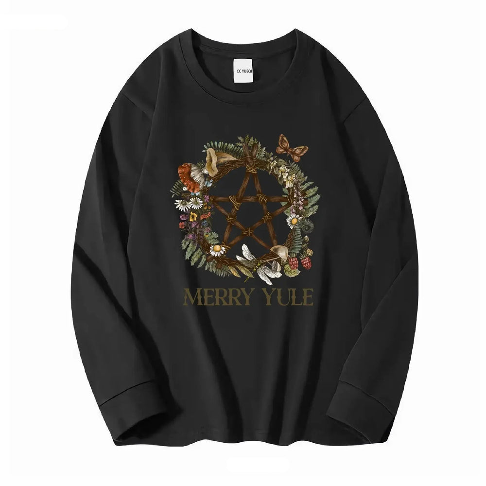 Merry Yule Long Sleeve Shirt - Black