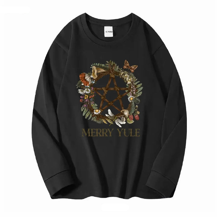 Merry Yule Long Sleeve Shirt - Black