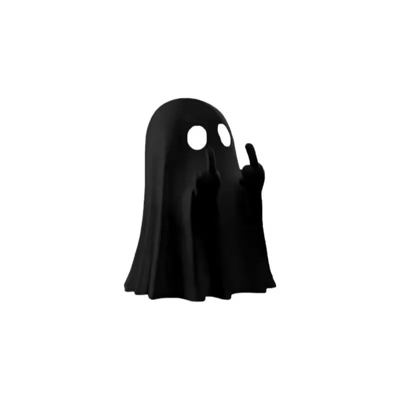 Middle Finger Ghost Black Statue