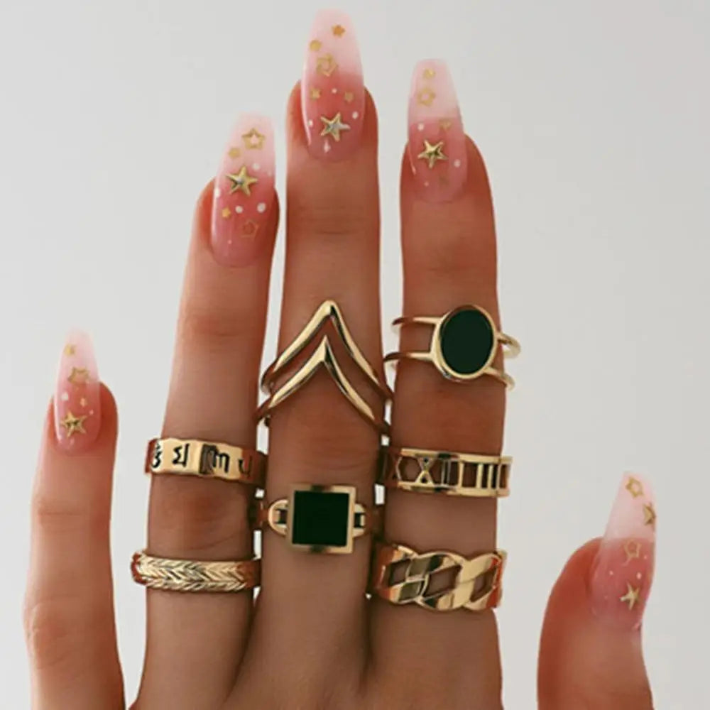 Minimalist Gold Boho Ring Set