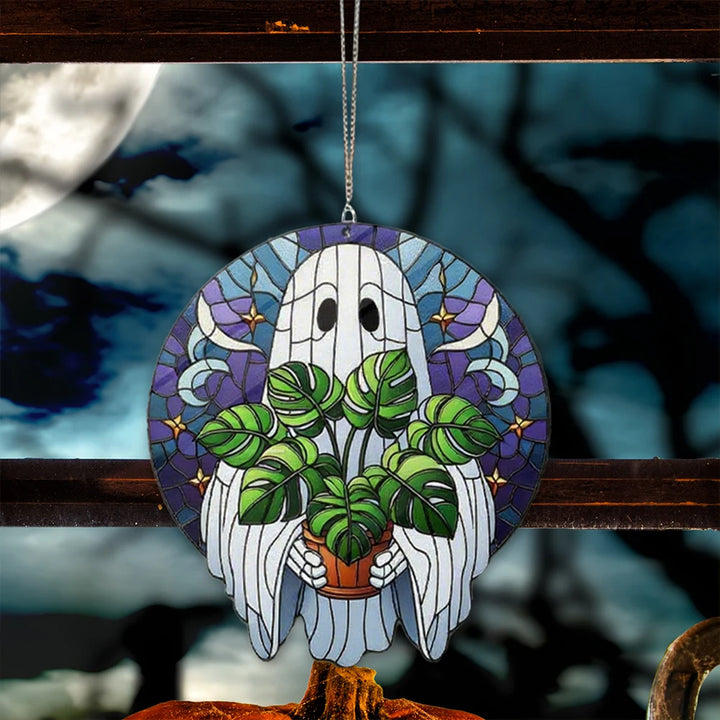 Monstera Plant Ghost Suncatchers