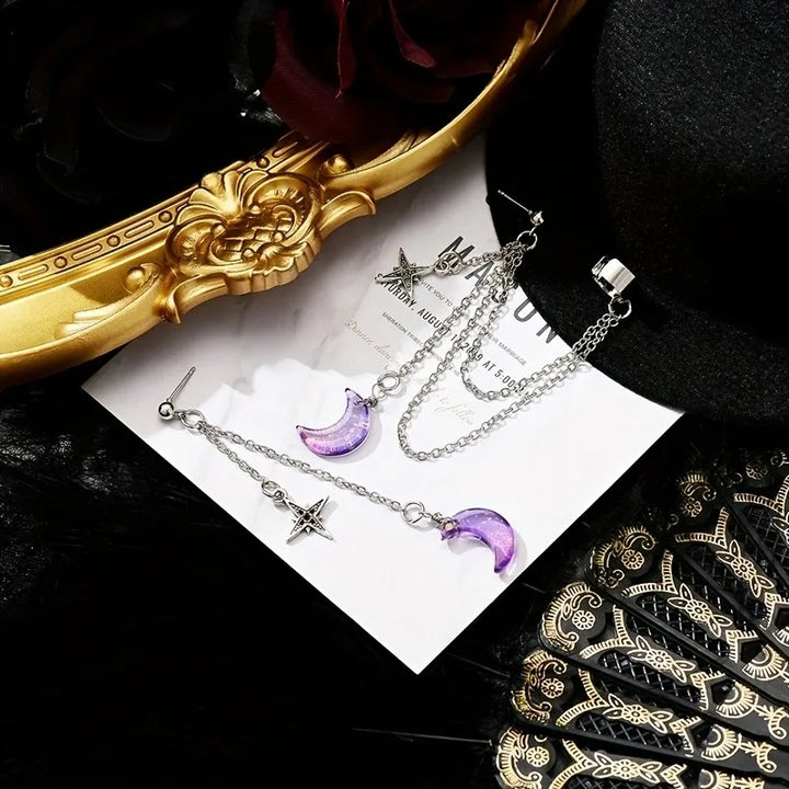 Moon Chain Earrings