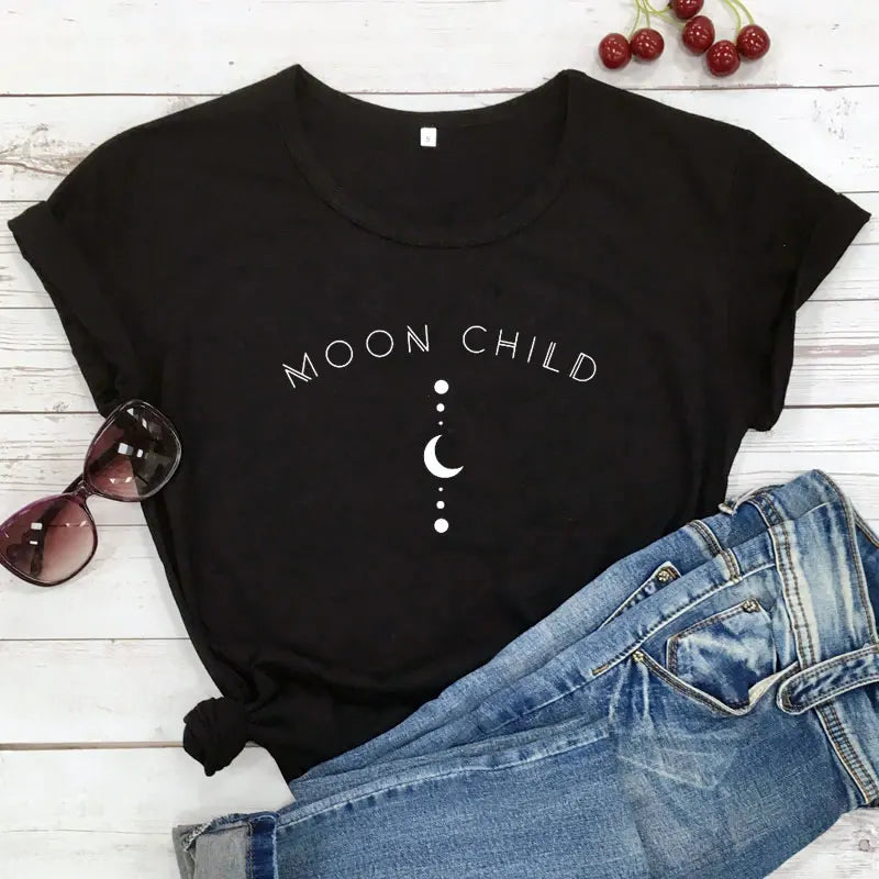 Moon Child Black T-Shirt