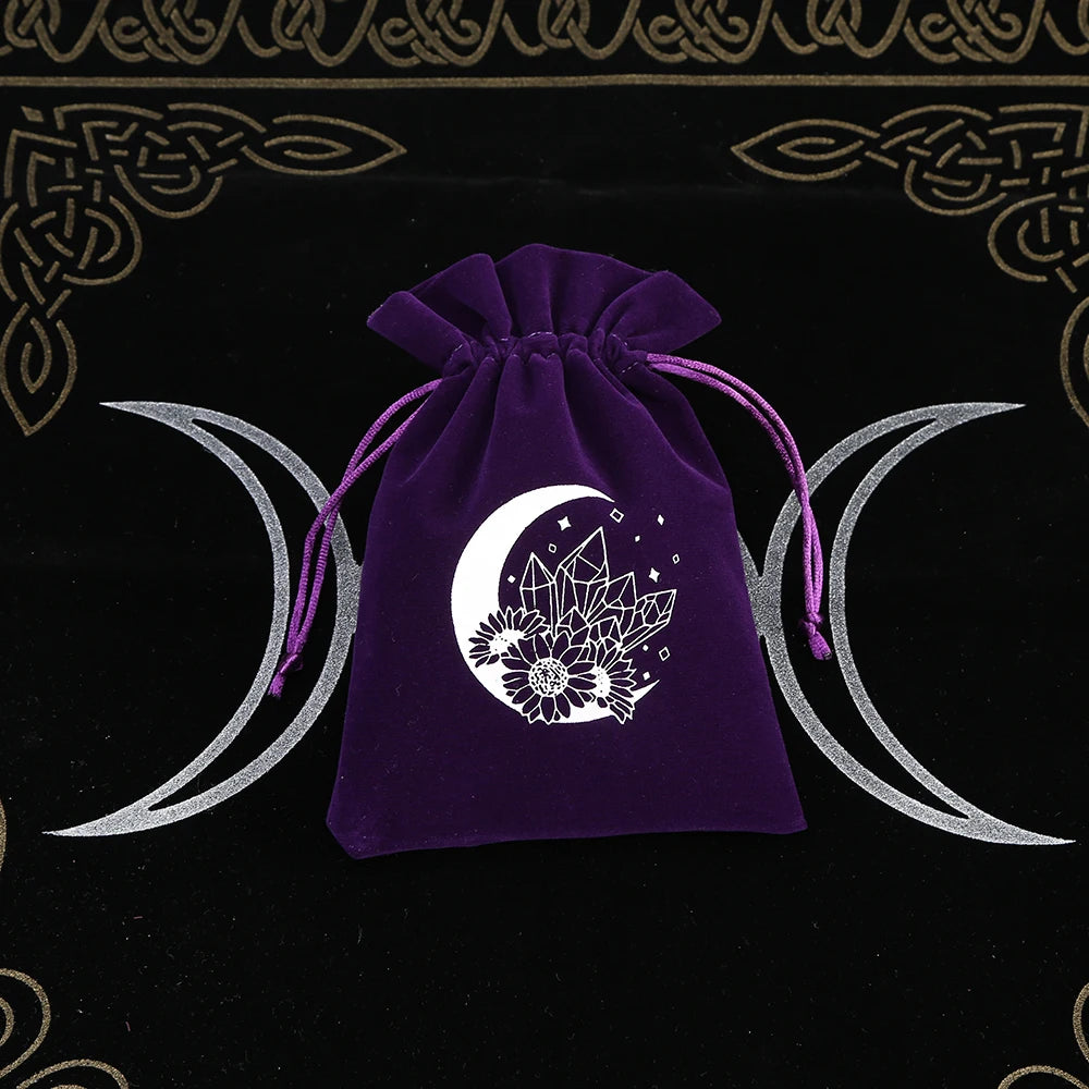 Moon Crystal Floral Tarot Card Bags