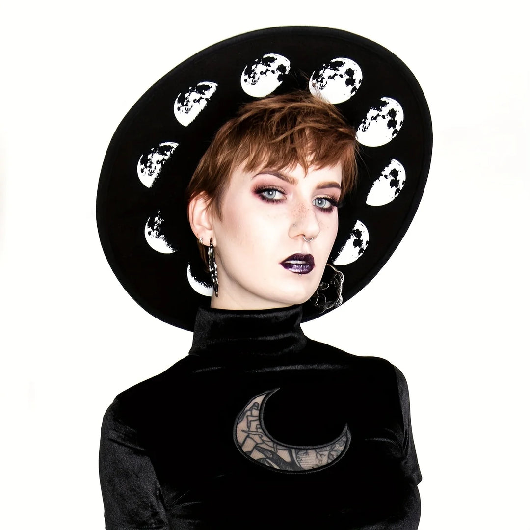 Moon Fedora Wide Brim Hat