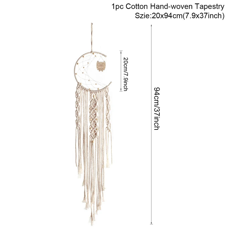 Moon Owl Macrame Wall Decor