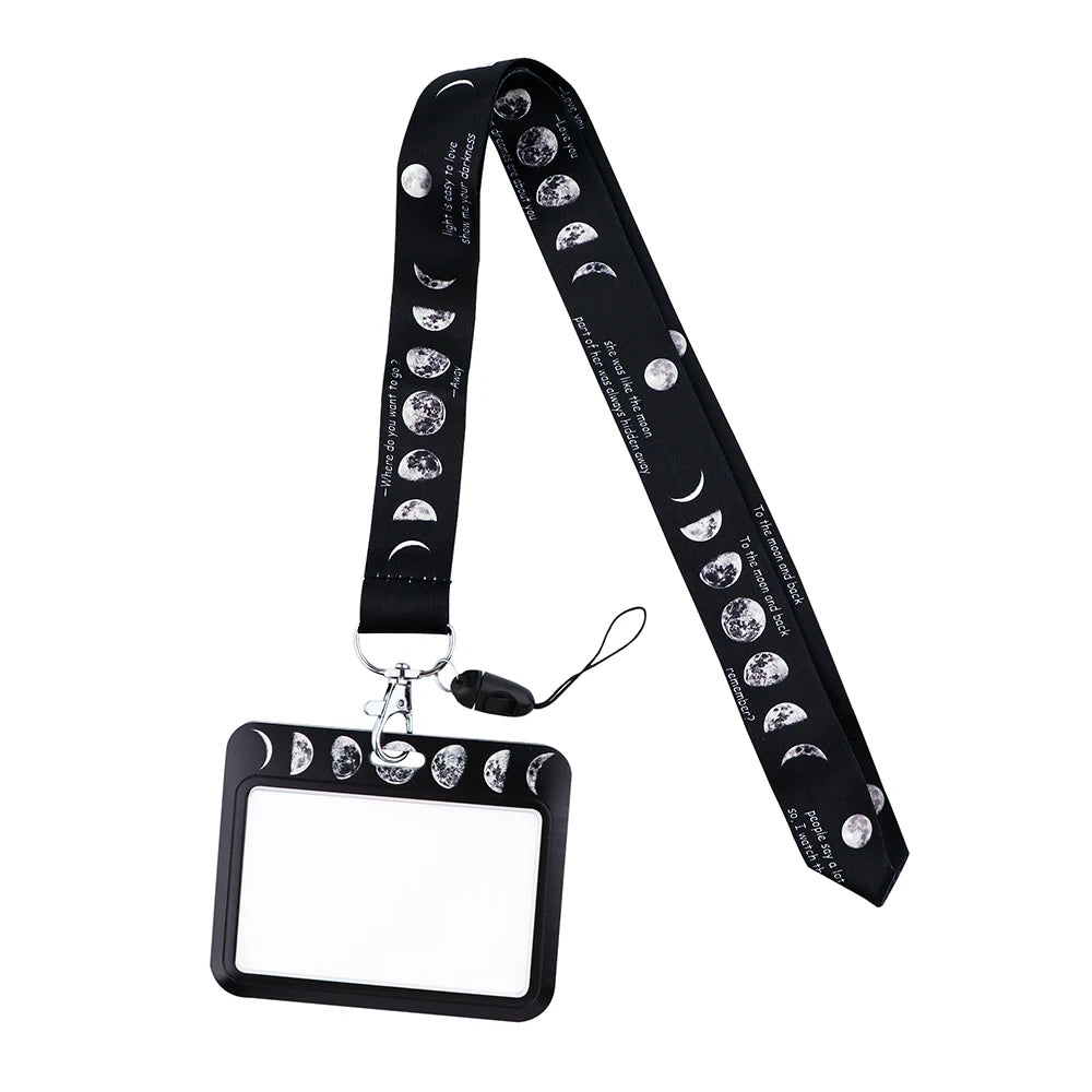 Moon Phas Lanyard Key Ring Badge