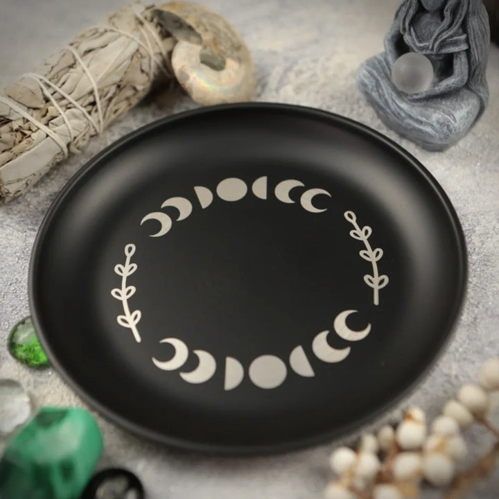 Moon Phase Floral Altar Plate