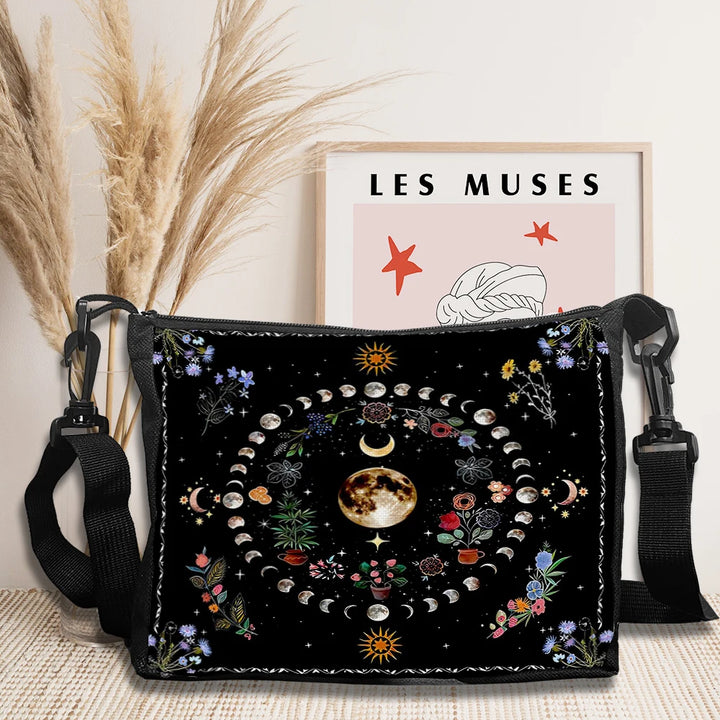 Moon Phase Floral Purse