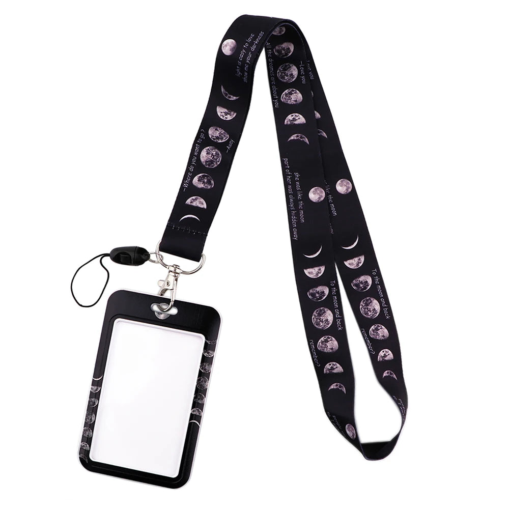 Moon Phase Lanyard Key Ring Badge