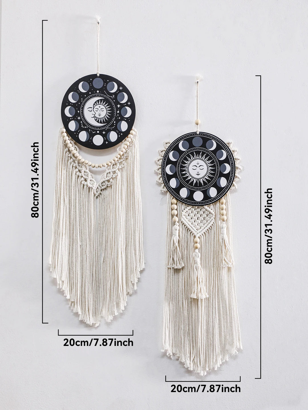 Moon Phase Macrame Tassel Decor