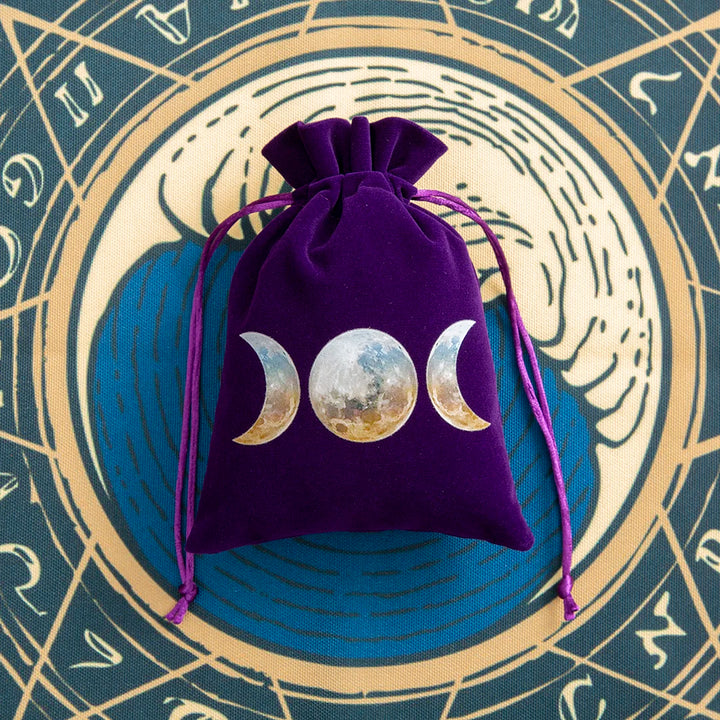 Moon Phase Purple Tarot Storage Bags
