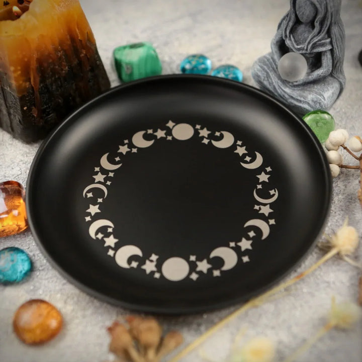 Moon Phase Stars Altar Plate