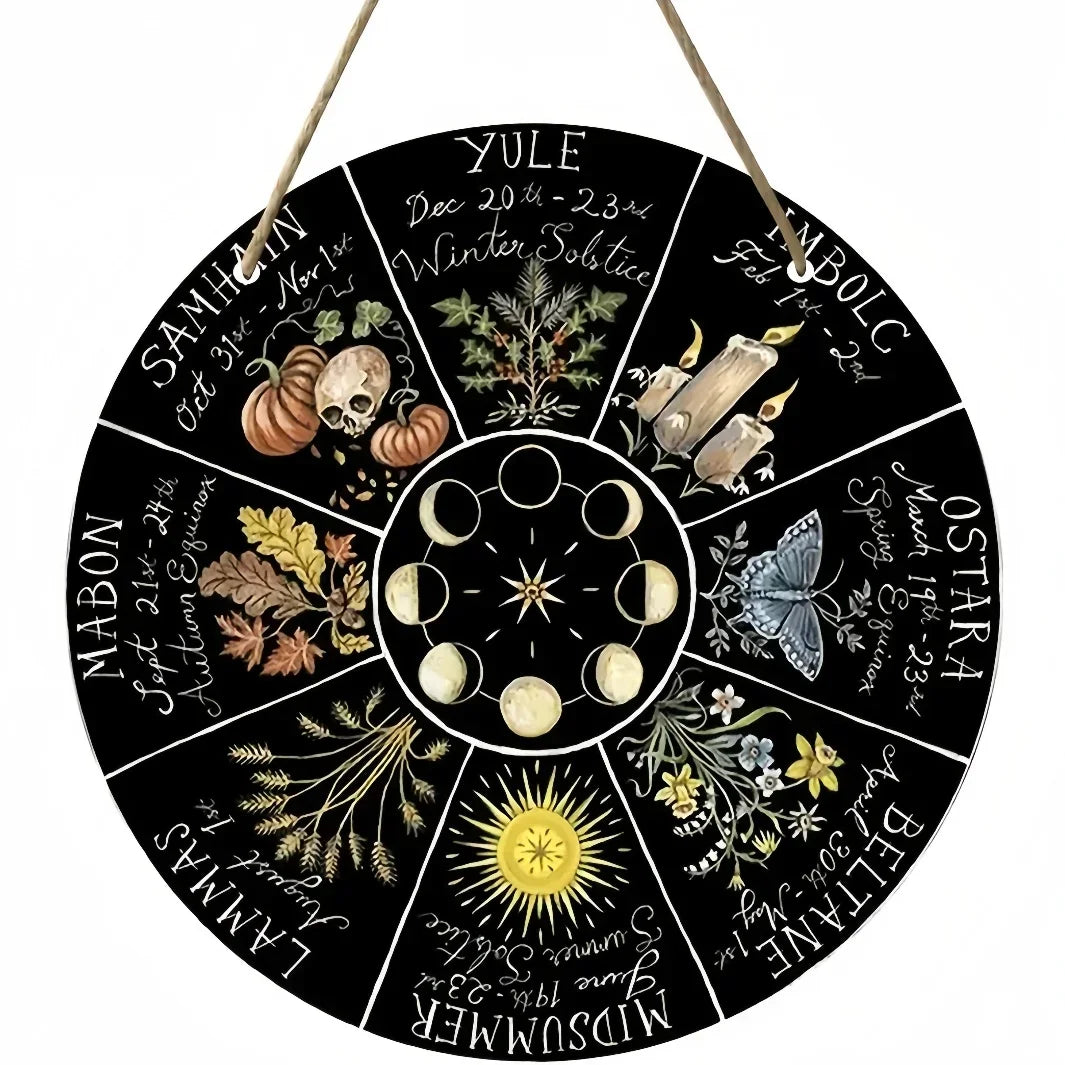 Moon Phase Wheel of The Year Pagan Calendar