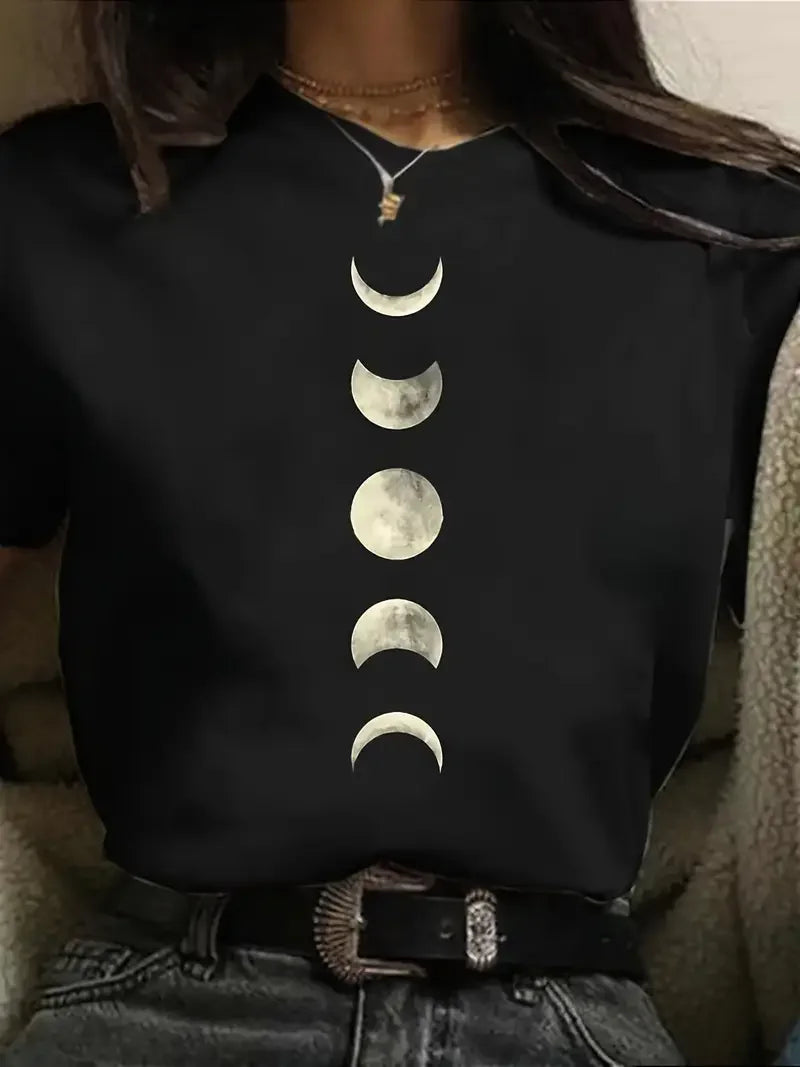 Moon Phase Witchy Short Sleeve Shirt