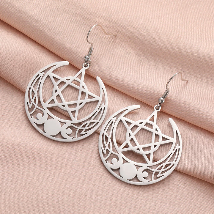 Moon Silver Earrings - Pagan Jewelry