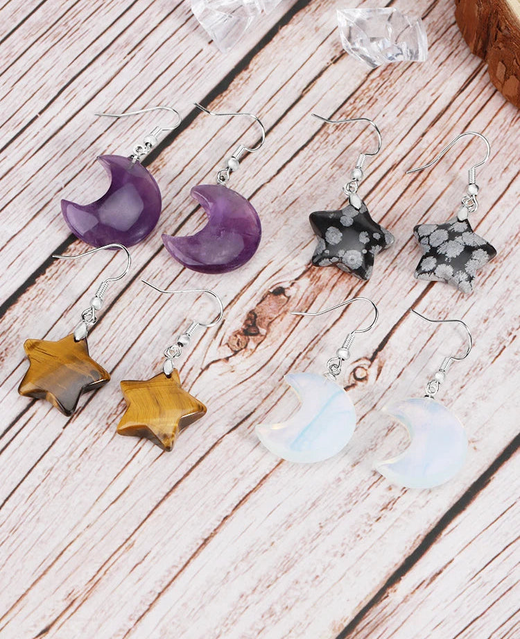 Moon Star Crystal Earrings