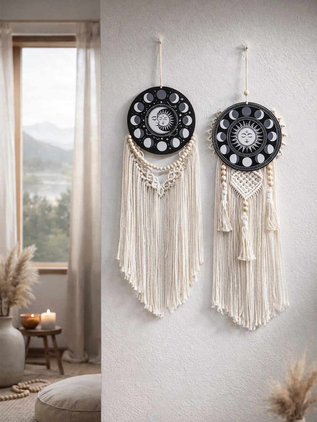 Moon Sun Macrame Wall Decor