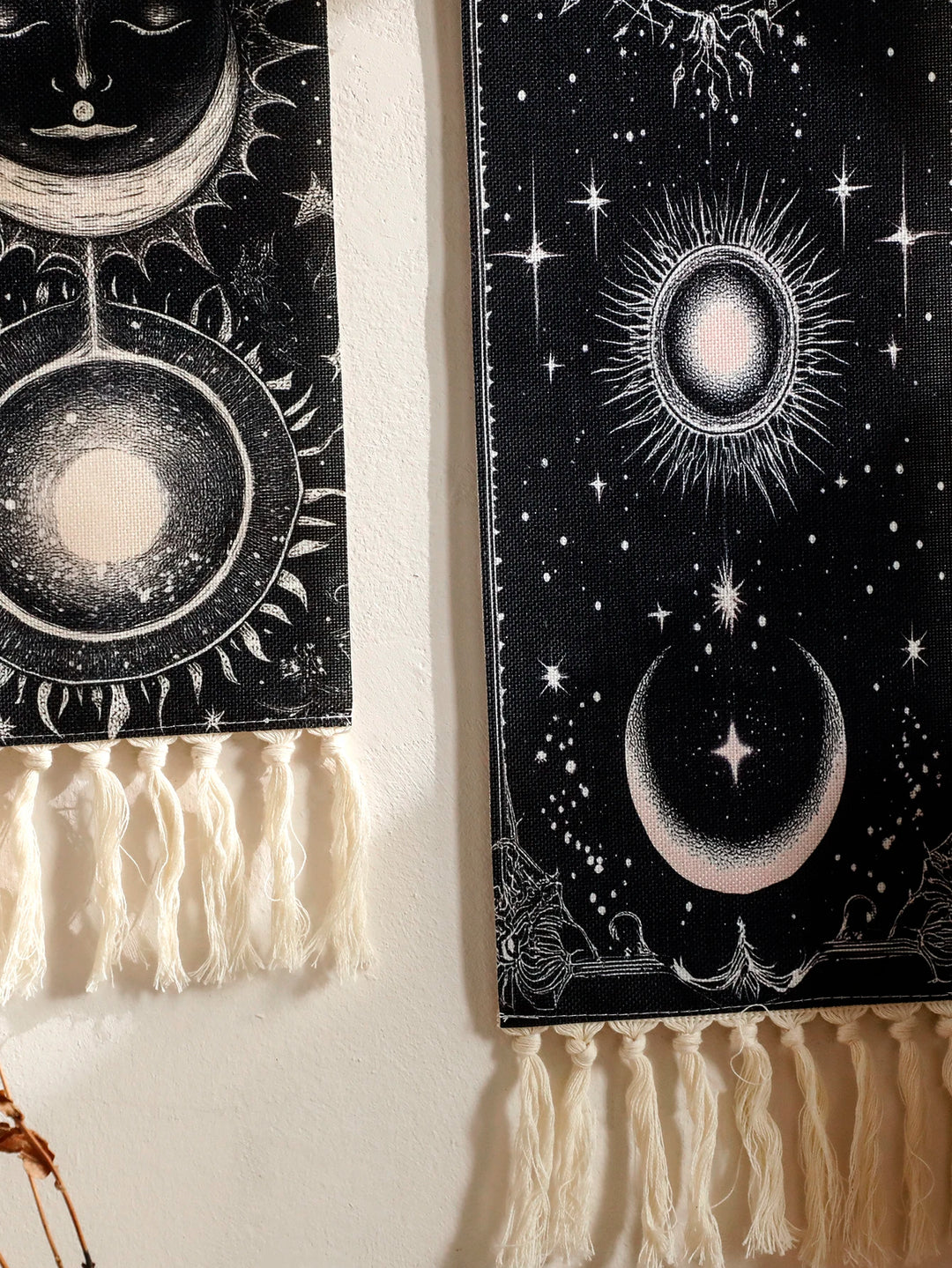 Moon Sun Tapestry Tassel Banner