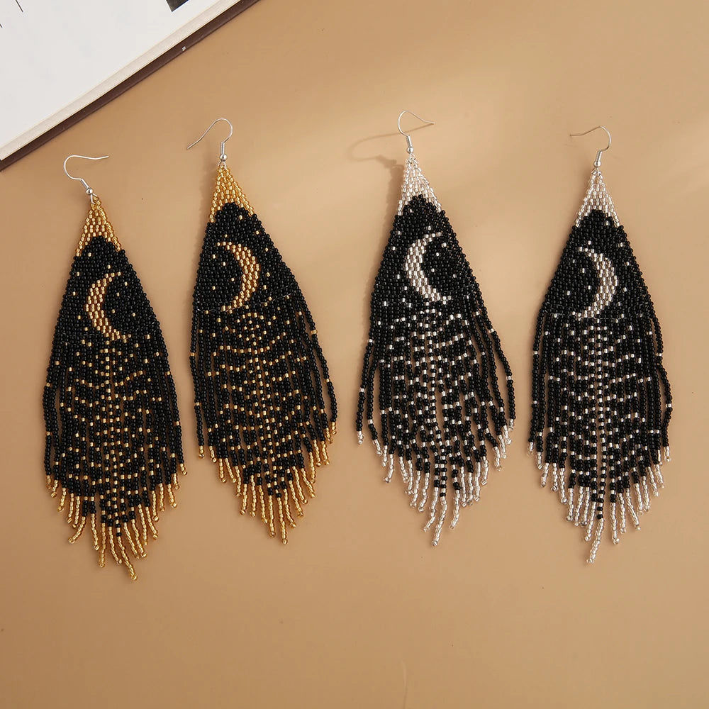 Moon Tassel Earrings