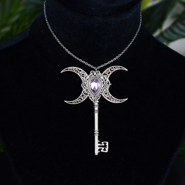 Moons Crystal Key Necklace