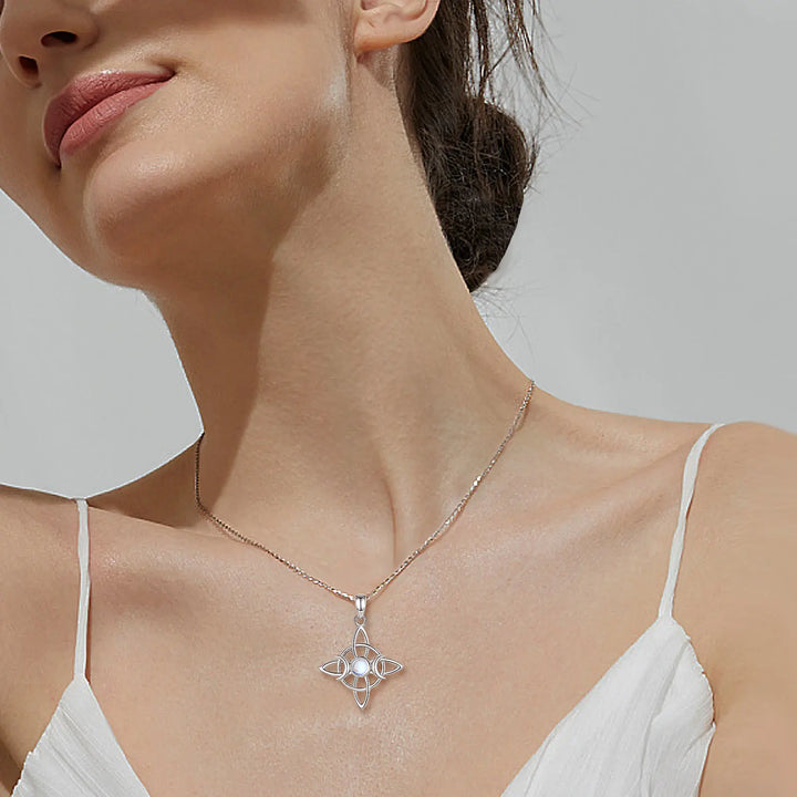Moonstone Celtic Knot Sterling Silver Necklace