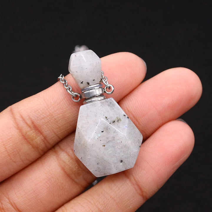 Moonstone Crystal Bottle Necklaces