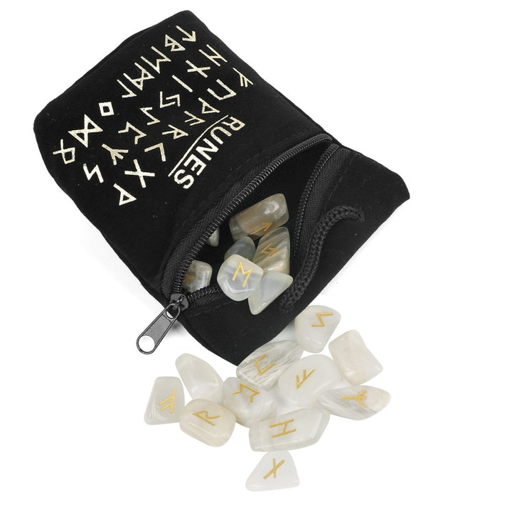 Moonstone Crystal Viking Runes
