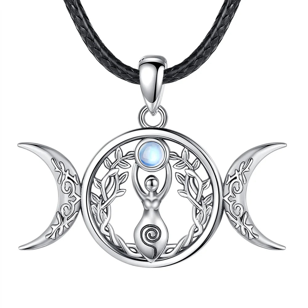 Moonstone Goddess 925 Sterling Silver Necklaces