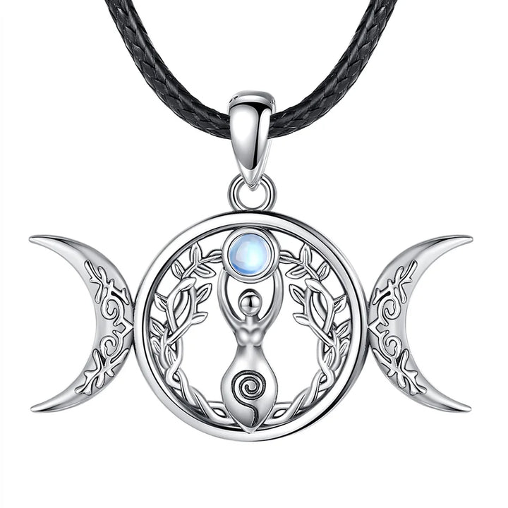 Moonstone Goddess 925 Sterling Silver Necklaces