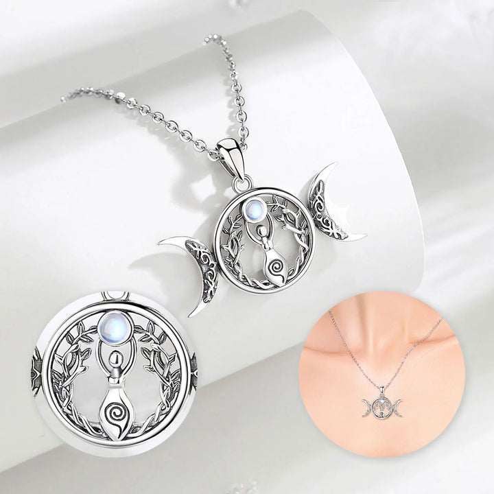 Moonstone Goddess Sterling Silver Necklace