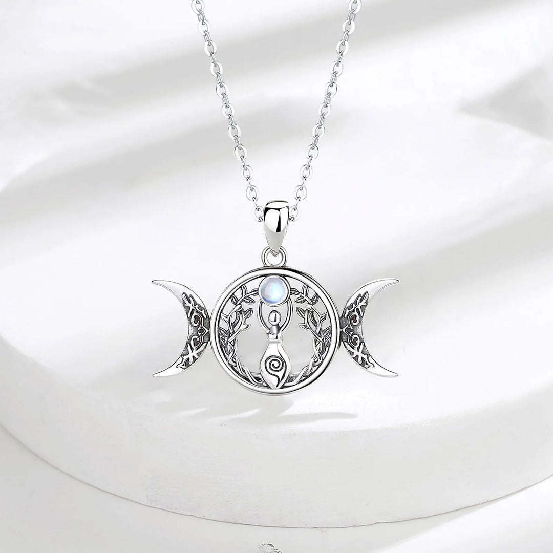 Moonstone Goddess Sterling Silver Necklaces