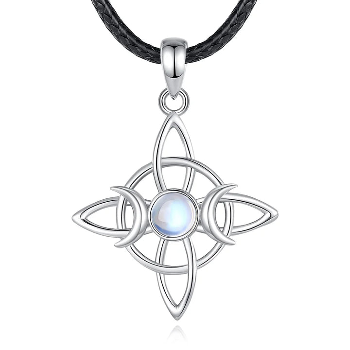 Moonstone Triple Moon Sterling Silver Necklace