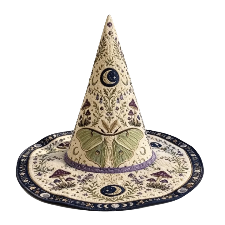 Moth Floral Moon Witch Hat