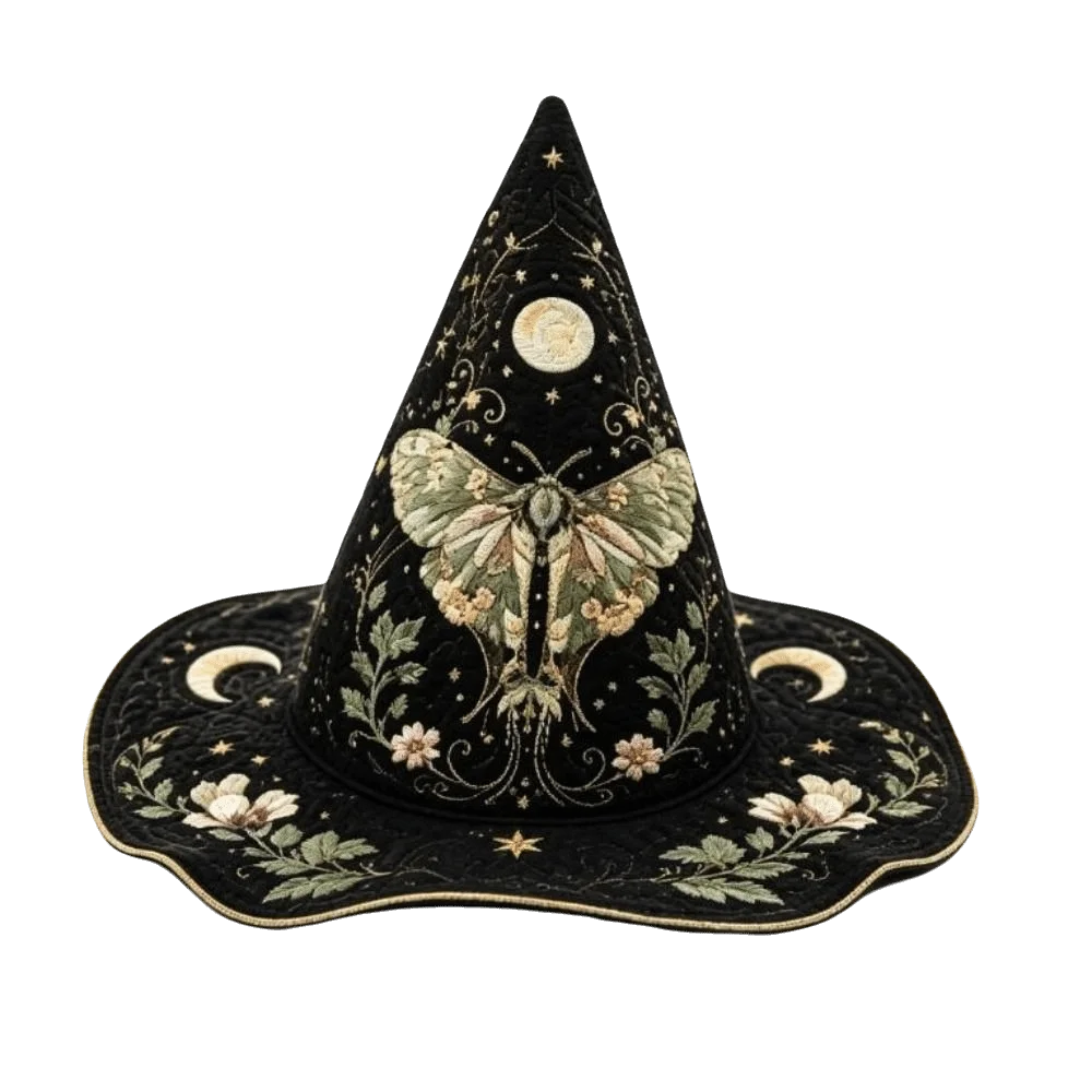 Moth Floral Witch Hat