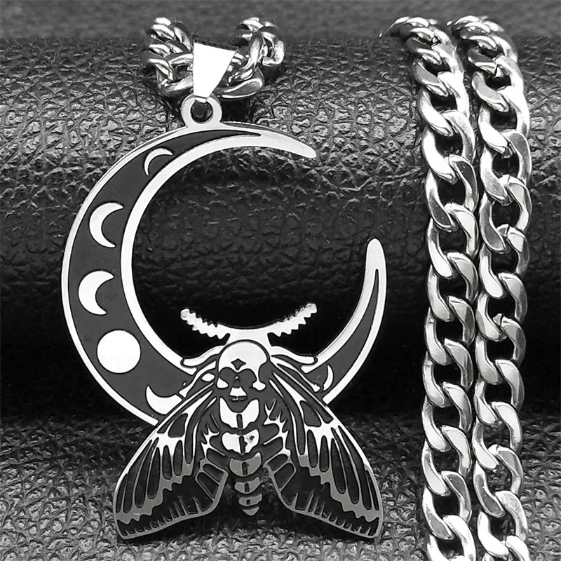 Moth Moon Phase Necklace 